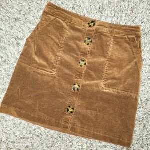 Brown Corduroy Mini Skirt